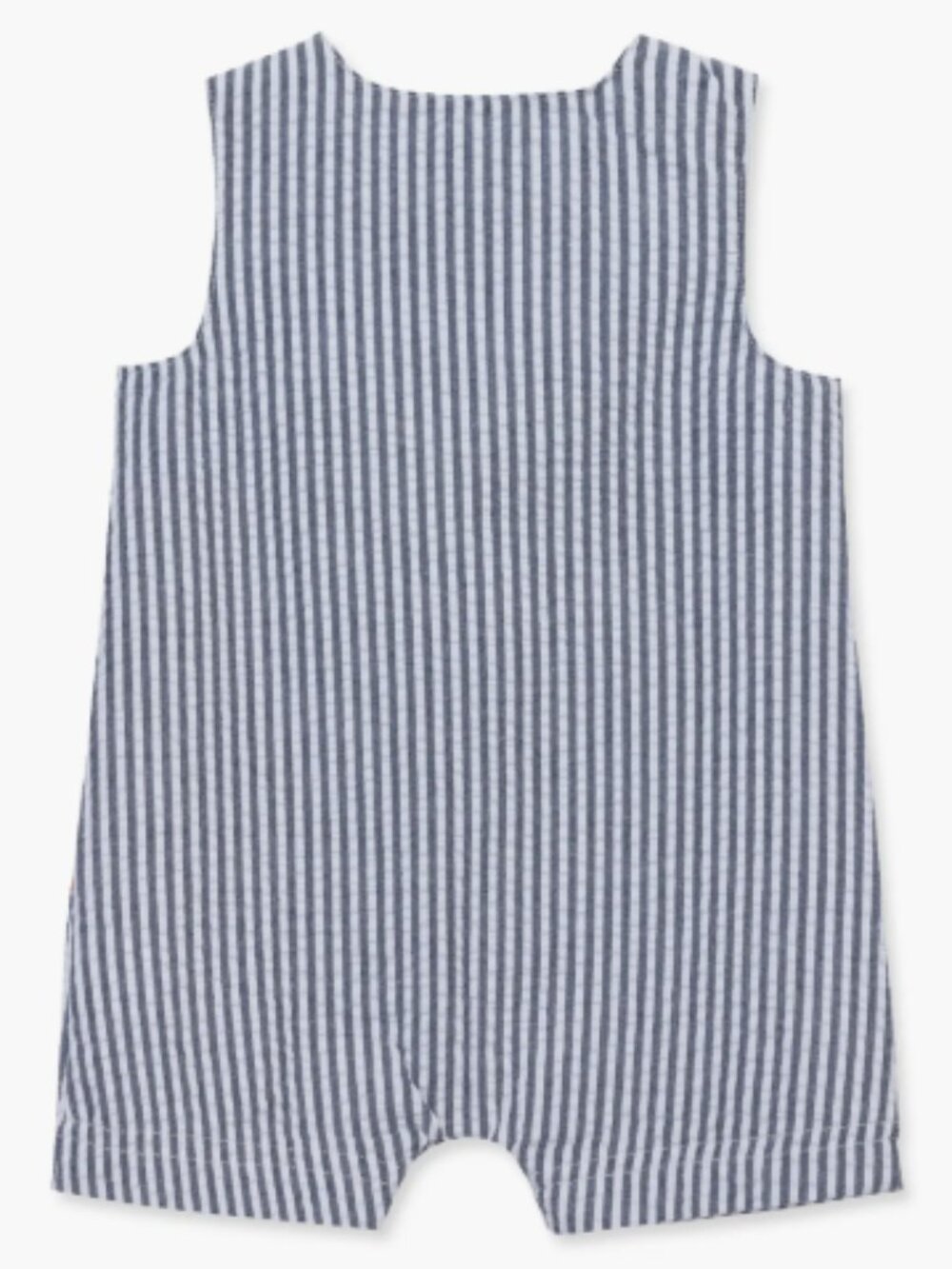 NWOT Little Me Baby Boy Sleeveless Romper 6 Months Blue White Striped Summer - Picture 4 of 4